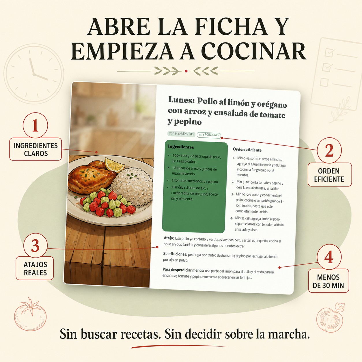 4 Semanas sin Pensar Qué Cocinar